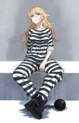  blonde_hair cuff female long_hair prisoner rwby yang_xiao_long 