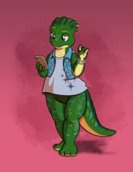  2021 absurd_res anthro barefoot blue_eyes bottomless bottomless_female ceratopsian charlene_sinclair clothed clothing dinosaur dinosaurs_(series) extinct feet female hi_res ornithischian prehistoric_species protoceratops reptile scalie solo sycotei-b unavailable_at_source 