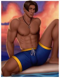  abs biceps bulge david_kawena disney drawnpr0n lilo_and_stitch looking_at_viewer male male_only melanin muscles muscular muscular_male outdoors outside pecs polynesian polynesian_male shirtless_male sitting smooth_chest smooth_skin spread_legs thick_thighs 