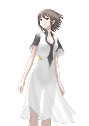  brown_eyes brown_hair dress female ico photoshop_(medium) pointy_ears see-through see-through_silhouette short_hair solo sugar_(sugarless) yorda 