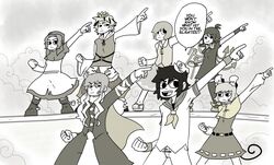  bad_id bad_pixiv_id banned_artist bryan_lee_o&#039;malley_(style) derivative_work hijiri_byakuren houjuu_nue kumoi_ichirin littleshrimp multiple_girls murasa_minamitsu nazrin parody pointing pose scott_pilgrim style_parody tatara_kogasa toramaru_shou touhou 