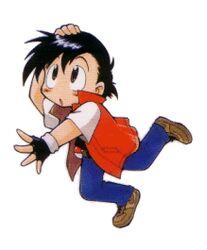  1boy black_hair chibi dengeki!_pikachu jacket lowres nintendo no_hat no_headwear ono_toshihiro pokemon pokemon_(manga) satoshi_(pokemon) shoes short_hair solo 