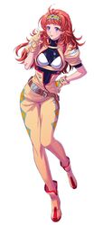  breasts charlotte_hasting female long_hair orange_hair purple_eyes smile solo super_robot_wars super_robot_wars_v 