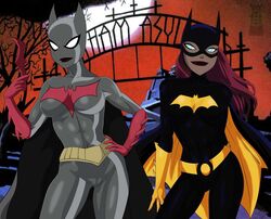  2girls barbara_gordon batgirl batgirl_(the_new_batman_adventures) batman:_mystery_of_the_batwoman batman:_the_animated_series batman_(series) batwoman batwoman_(dcau) dc dc_comics dcau dcuaom eye_of_the_beholder female female_only fully_clothed sonia_alcana spandex spandex_suit the_new_batman_adventures 