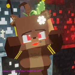  1girls 3d artist_name bear bee_costume bia_prowell_(slipperyt) blush breasts collar curvy curvy_body curvy_figure female female_focus happy horny_female humanoid large_breasts microsoft mine-imator minecraft minecraft_(series) mojang outside png rageing_wolf red_eyes smile tagme 