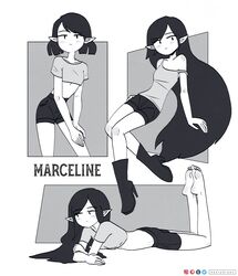  adventure_time black_hair clothing cute different_poses feet_up female high_heels humanoid keetydraws long_hair marceline marceline_abadeer marceline_the_vampire_queen pale-skinned_female pale_skin pointy_ears short_hair smooth_skin vampire vampire_girl 