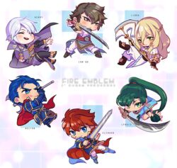  armor axe bad_id bad_twitter_id black_hair blue_eyes blue_hair blush book braid brown_hair cape chibi closed_eyes dress durandal_(fire_emblem) earrings eliwood_(fire_emblem) eyes_of_grima female fingerless_gloves fire_emblem fire_emblem:_the_blazing_blade fire_emblem_awakening fire_emblem_heroes gloves green_eyes green_hair hector_(fire_emblem) henry_(fire_emblem) high_ponytail jewelry jimengay katana lon&#039;qu_(fire_emblem) long_hair long_sleeves lyn_(fire_emblem) multiple_boys mystical_high_collar ponytail red_cape red_hair short_hair side_slit smile sword weapon white_hair wizard 