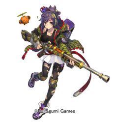  antique_cannon antique_firearm azu-taro bad_id bad_pixiv_id black_eyes black_hair black_pantyhose breasts camouflage caplock cleavage collarbone female firelock flower full_body gun hairband headset holding holding_gun holding_weapon knee_pads large_breasts looking_at_viewer official_art pantyhose phantom_of_the_kill purple_flower saiga_(phantom_of_the_kill) short_hair simple_background skirt solo torn_clothes torn_pantyhose weapon white_background white_skirt 