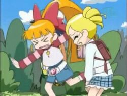  4girls akatsutsumi_momoko akazutsumi_momoko animated animated cartoon_network gotokuji_miyako goutokuji_miyako matsubara_kaoru multiple_girls powerpuff_girls powerpuff_girls_z skirt wind 