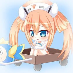  :o bare_legs bare_shoulders blue_eyes blush chibi commentary_request elbow_gloves female gloves hugging_own_legs long_hair lowres neptune_(series) orange_hair orange_heart_(neptunia) photoshop_(medium) power_symbol power_symbol-shaped_pupils shin_jigen_game_neptune_vii sitting solo symbol-shaped_pupils tears toy_wagon twintails umio_(neptunia) white_gloves whitey 