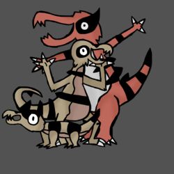  1:1 absurd_res ambiguous_gender anthro crocodile crocodilian crocodylid feral generation_5_pokemon group gurumi hi_res krokorok krookodile nintendo pokemon pokemon_(species) reptile sandile scalie 