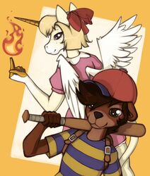  2023 adora_(marsminer) alicorn anthro duo earthbound_(series) equid equine female hi_res horn horse keith_(marsminer) male mammal marsminer mustelid mythological_creature mythological_equine mythology nintendo otter wings 