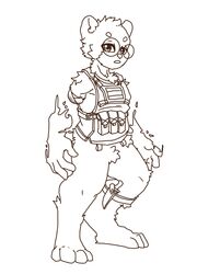  2021 anthro bear clothed clothing fur hair hi_res hynq male mammal solo white_bear 