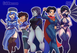  anime_style big_ass big_breasts blue_eyes blue_hair cape crossover dark-skinned_female dark_skin dc dc_comics dc_extended_universe eastern_and_western_character evil_raccoon fairy_tail gold_eyes grey_skin happy_female hat juvia_lockser kitana latina leotard long_hair luz_noceda mortal_kombat purple_eyes purple_hair raven_(dc) short_hair shorts supergirl supergirl_(dceu) supergirl_(sasha_calle) superhero superheroine teen_titans the_owl_house thick_ass thick_thighs thigh_highs thighhighs thighs tight_clothing trait_connection unhappy_female video_games white_skin 