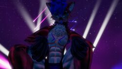  abs armpit_hair blue_hair fox fur furry furry_only male male_only monocle muscular muscular_male nipples rain_jur red_fur rexouium tagme twitter url vr_media vrchat vrchat_avatar white_belly 