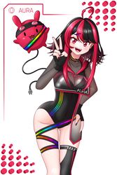  black_nails gx_aura opera_(browser) opera_gx red_eyes thick_thighs virtual_youtuber vtuber vtuberfanart 