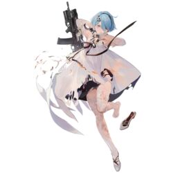  ahoge assault_rifle bare_shoulders black_hairband blue_hair broken_glass damaged defeat dress female full_body girls&#039;_frontline glass gloves grey_eyes gun hair_between_eyes hair_ornament hair_over_one_eye hairband kalashnikov_rifle liquid looking_at_viewer nineo official_alternate_costume official_art rifle shoes short_hair single_shoe solo standing standing_on_one_leg thighhighs torn torn_clothes torn_dress torn_thighhighs transparent_background unworn_shoes weapon weapon_on_back white_dress white_footwear white_gloves white_thighhighs zas_m21_(girls&#039;_frontline) zas_m21_(white_queen)_(girls&#039;_frontline) zastava_m21 