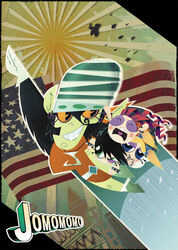  accessory american_flag ape armor avian berserk_(ppg) bird bite black_body black_eyes black_fur black_hair blonde_hair blue_eyes blush brat_(ppg) brute_(ppg) cartoon_network closed_eyes female flying fur gashi-gashi green_body green_eyes green_skin group hair hair_accessory hair_ribbon haplorhine headgear helmet humanoid jomo_momo male mammal orange_hair orange_sclera powerpuff_girls primate ribbons twintails_(hairstyle) united_states_of_america 