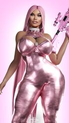  1girls 3d 3d_(artwork) ass big_ass big_butt breasts brown_eyes call_of_duty call_of_duty_modern_warfare_2_(2022) curvaceous curvy curvy_body curvy_female curvy_figure curvy_hips dark-skinned_female dark_skin earrings female female_only fully_clothed grvty3d gun hoop_earrings large_breasts modern_warfare nicki_minaj pink_hair real_person rifle solo solo_female squatting thick_hips thick_legs thick_lips thick_thighs thighs voluptuous warzone wide_hips 