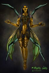  1girls d&#039;vorah insect_wings insects marikoneko marikoneko0 mortal_kombat mortal_kombat_11 nightmare_waifu wings yellow_body 