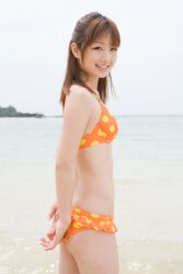  autumn_breeze beach bikini highres ocean ogura_yuko ogura_yuuko photo polka_dot polka_dots swimsuit 