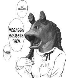  jar_jar_binks monochrome parody photoshop suzumiya_haruhi_no_yuuutsu tsuruya 