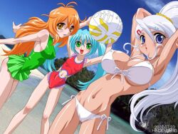  alice_gehabich alice_gehahbich bakugan bakugan_battle_brawlers beach beachball bikini erect_nipples hindenburg jpeg_artifacts julie_hayward julie_makimoto misaki_runo swimsuit 