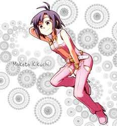  character_name commentary_request female idolmaster idolmaster_(classic) kikuchi_makoto nightea photoshop_(medium) pink_diamond_765_(idolmaster) short_hair smile solo 