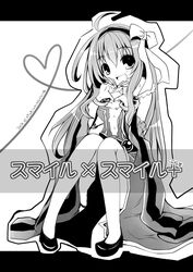  :d ahoge animal_around_neck bangle blush bow bracelet breasts commentary_request cover cover_page dated detached_sleeves doujin_cover dress female fox full_body greyscale hair_between_eyes hairband hairbow heart heart_hands heart_of_string jewelry long_hair looking_at_viewer medium_breasts monochrome open_mouth pelvic_curtain professor_(ragnarok_online) ragnarok_online shindo_hachigo shoes sitting sleeveless sleeveless_dress smile solo striped_sleeves translation_request 