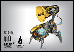  absurdres anatomy artificial_eye banana_(girls&#039;_frontline) blueprint_(medium) core_(girls&#039;_frontline) cross_section cut-away girls&#039;_frontline highres mechanical_eye mechanical_parts megaphone no_humans non-humanoid_robot one-eyed onis robot sangvis_ferri 