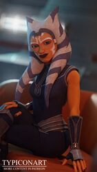  1girls 3d ahsoka_tano airress3d_(3d-modeller) alien alien_girl blender blender_(software) blender_cycles blue_eyes clothing female female_only fully_clothed looking_at_viewer orange_skin self_upload smile solo star_wars text the_clone_wars:_season_seven togruta typiconart 