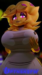  1girls 3d 3d_(artwork) alternate_version_available anthro anthro_only big_breasts breasts cally3d chica_(cally3d) chica_(fnaf) chiku chiku_(cryptia) clazzey clothed clothing cryptiacurves curvy fazclaire&#039;s_nightclub female female_only five_nights_at_freddy&#039;s fnaf fredina&#039;s_nightclub furry furry_only hi_res hourglass_figure looking_at_viewer pths scottgames solo solo_female voluptuous yellow_fur 