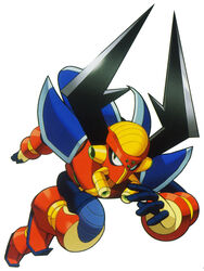  armor arthropod beetle blue_body boomer_kuwanger capcom elytron horn insects machine mega_man_(series) mega_man_x_(series) metallic_body official_art red_body reploid robot shoulder_pads simple_background solo unknown_artist white_background 