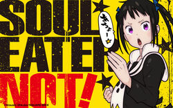  black_hair harudori_tsumugi ookubo_atsushi pink_eyes seifuku soul_eater_not! translation_request twintails watermark 