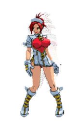  animated animated boots breasts dress female full_body garnet_(rumble_fish) gloves green_eyes jiggle large_breasts legs leotard long_boots lowres nurse pink_hair rumble_fish short_hair simple_background sprite standing transparent_background zipper 