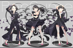  a~chan black_hair dress kashiyuka nocchi perfume purple_eyes yoshito 