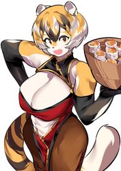  1girls big_breasts breasts female food_tray looking_at_viewer looking_down muscular muscular_anthro muscular_female muscular_thighs mx99926 short_hair smile smiling smiling_at_viewer sole_female solo solo_female solo_focus tail thick_thighs tiger tiger_ears tiger_girl tiger_print tiger_stripes tiger_tail tray wide_hips 