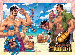  6+boys abs absolum_art algae alternate_costume armpit_hair armpit_hair_peek bara bare_pectorals beach beard bird black_hair blonde_hair buggy_the_clown charlotte_katakuri chips_(food) cigar cloud cloudy_sky clown_nose cocktail commentary copyright_name crab crocodile_(one_piece) cross cross_necklace cup curled_horns disembodied_head dracule_mihawk drinking_glass english_commentary facial_hair fish food giant giant_male gol_d._roger green_shirt hair_slicked_back highres holding_head hook_hand horns injury jewelry kaidou_(one_piece) kinemon large_pectorals long_hair magikarp male_focus marco_(one_piece) mature_male monkey_d._garp moustache multiple_boys muscular muscular_male navel_hair necklace nipples ocean old old_man one_piece open_clothes open_mouth pectorals pink-tinted_eyewear pink_hair pokemon pokemon_(creature) removing_eyewear scar scar_on_chest scar_on_face seagull sengoku_(one_piece) severed_head shirt short_hair shorts sideburns size_difference sky smile smoker_(one_piece) smoking spiked_hair sunglasses teeth tinted_eyewear topless_male white_hair winged_arms wings 