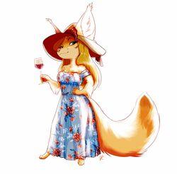  2021 4_toes 5_fingers anthro barefoot breasts canid canine claws clothed clothing digital_media_(artwork) eyebrows eyelashes feet female fennec_fox fingers fox mammal simple_background smile solo thelupinprincess toes true_fox white_background 