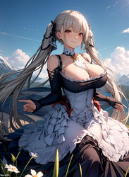  1girls ai_generated athletic athletic_female azur_lane big_breasts black_dress breasts cleavage clouds collar cowboy_shot curvy curvy_figure cute detailed dress eyelashes female female_only fit_female formidable_(azur_lane) hair_ornaments hair_ribbon high_quality horny huge_breasts large_breasts light_hair light_skin light_skinned_female lipstick long_hair looking_at_viewer mascara massive_breasts mature mature_female mature_woman milf nero100 no_bra pale-skinned_female pale_skin posing red_eyes seductive seductive_eyes seductive_look side_view sidelocks skirt sky sleeves solo stable_diffusion tagme thick_ass thick_legs thick_thighs tied_hair twintails very_long_hair white_hair young 