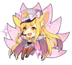  :d ahri_(ari_30305) ahri_(league_of_legends) alternate_color alternate_costume alternate_hair_color alternate_hairstyle animal_ears belt blonde_hair bow breasts brown_pantyhose chibi cleavage commentary_request cosplay epaulettes facial_mark female fox_ears fox_tail full_body girls&#039;_generation grey_shorts happy hat hat_bow headset heart heart_necklace idol jacket jewelry league_of_legends long_hair long_sleeves looking_to_the_side medium_breasts multiple_tails necklace oerba_yun_fang open_clothes open_jacket open_mouth outstretched_arms pantyhose pantyhose_under_shorts peaked_cap popstar_ahri shoes short_shorts shorts simple_background smile solo sparkle spread_arms tail uniform v-shaped_eyebrows very_long_hair whisker_markings white_background yellow_eyes zipper 