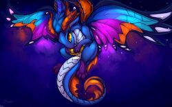  16:10 2018 amber_eyes blizzard_entertainment brightwing claws conditional_dnp digital_media_(artwork) dragon fairy_dragon female feral heroes_of_the_storm hi_res horn mythological_creature mythological_scalie mythology oksara scalie smile solo tail widescreen wings 