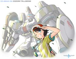  aqua_eyes assault_visor backwards_hat baseball_cap black_hair blue_visor blush character_name commentary english_commentary female fusion gundam gundam_build_divers gundam_build_divers_re:rise gundam_wing hat highres hololive jersey logo_parody looking_up mecha neon_genesis_evangelion nerv one_eye_closed oozora_subaru oozora_subaru_(1st_costume) parody pinguinkotak robot salute science_fiction shield shirt short_hair smile solo_focus stopwatch stopwatch_around_neck striped_clothes striped_shirt subangelion swept_bangs tallgeese tallgeese_iii title_parody vertical-striped_clothes vertical-striped_shirt virtual_youtuber watch whistle whistle_around_neck 