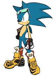  2010 alternate_costume anthro black_clothing black_gloves black_handwear blue_body blue_fur clothing eulipotyphlan eyewear eyewear_on_head fist footwear frown fur gloves hand_on_hip handwear hatching_(art) hedgehog male mammal niwa0w0 sega shaded shoes simple_background solo sonic_the_hedgehog sonic_the_hedgehog_(series) standing sunglasses sunglasses_on_head white_background yellow_clothing yellow_footwear yellow_shoes 