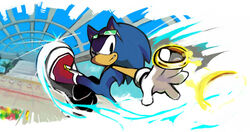  2010 anthro biped blue_body blue_fur clothing digital_media_(artwork) eulipotyphlan extreme_gear eyewear eyewear_on_head footwear fur gloves gold_(metal) handwear hedgehog holding_object hoverboard male mammal niwa0w0 ring_(sonic) sega shoes smile solo sonic_riders sonic_the_hedgehog sonic_the_hedgehog_(series) sunglasses sunglasses_on_head 