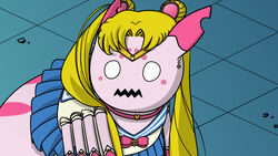  accessory arachnid arthropod arthropod_abdomen blonde_hair blue_bottomwear blue_clothing blue_skirt bottomwear clothed clothing defreak ear_piercing ear_ring female feral hair headband kumoko long_hair meme open_mouth piercing ring_piercing sailor_moon_(series) sailor_moon_redraw_challenge school_uniform screencap_redraw skirt so_i&#039;m_a_spider_so_what? solo spider tile uniform usagi_tsukino 