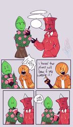  battle_for_dream_island coiny comic comic_panel confused drinking humanoid kmitsumi leaf leafy_(bfdi) not_my_art object_shows pin pin_(bfdi) pin_(disambiguation) plant plant_fact red_cup spooked stating_a_fact 