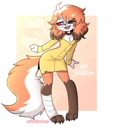  alice_dipodomys anthro canid canid_demon canine clothed clothing demon digital_media_(artwork) fan_character female hair hellaverse hellhound helluva_boss hi_res mammal mythological_canine mythological_creature mythology simple_background smile sol_(jizoku) solo tail 