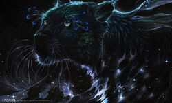  2013 5:3 ambiguous_gender balaa dark_theme detailed digital_media_(artwork) eyelashes felid feral mammal melanistic pantherine solo watermark whiskers 