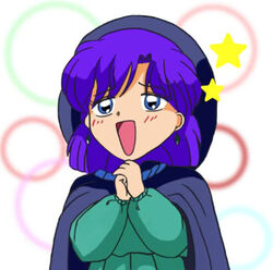  akazukin_chacha hood open_mouth purple_hair yakko 